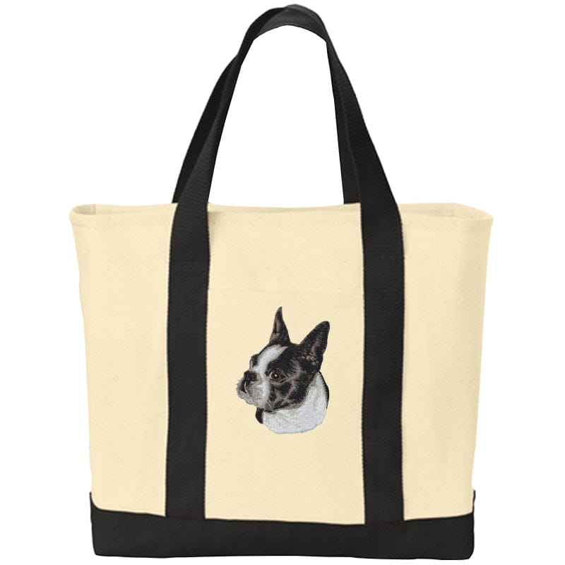 Boston Terrier Embroidered Tote
