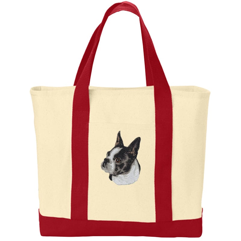 Boston Terrier Embroidered Tote