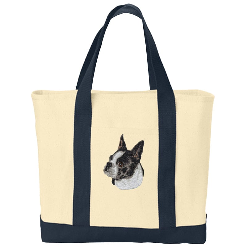Boston Terrier Embroidered Tote