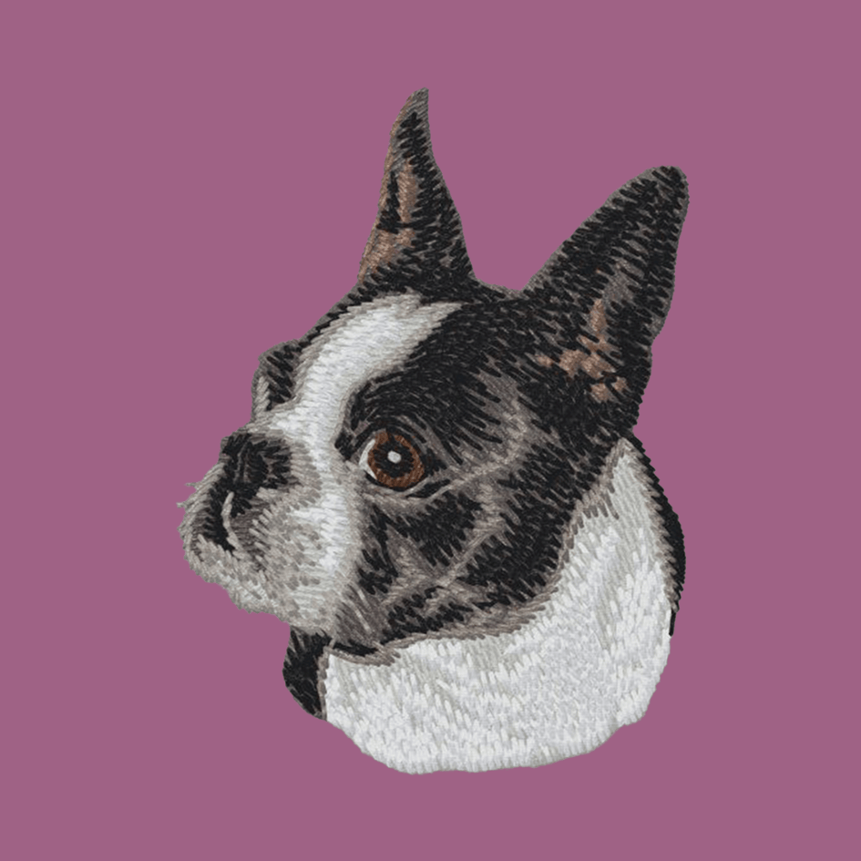 Boston Terrier Embroidered Classic Long Sleeve Shirt