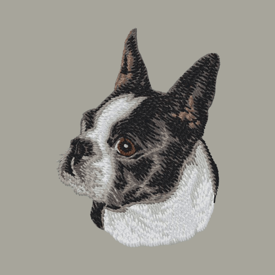 Boston Terrier Embroidered Classic Long Sleeve Shirt