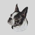 Boston Terrier Embroidered Mock Neck Sweatshirt