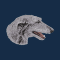 Scottish Deerhound Embroidered Men's Denim Shirt
