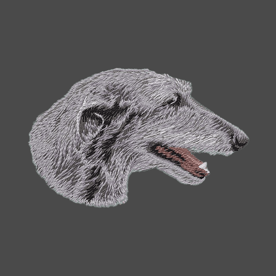 Scottish Deerhound Embroidered Men's Fleece Jacket