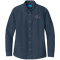 Flat-Coated Retriever Embroidered Women's Denim Shirt