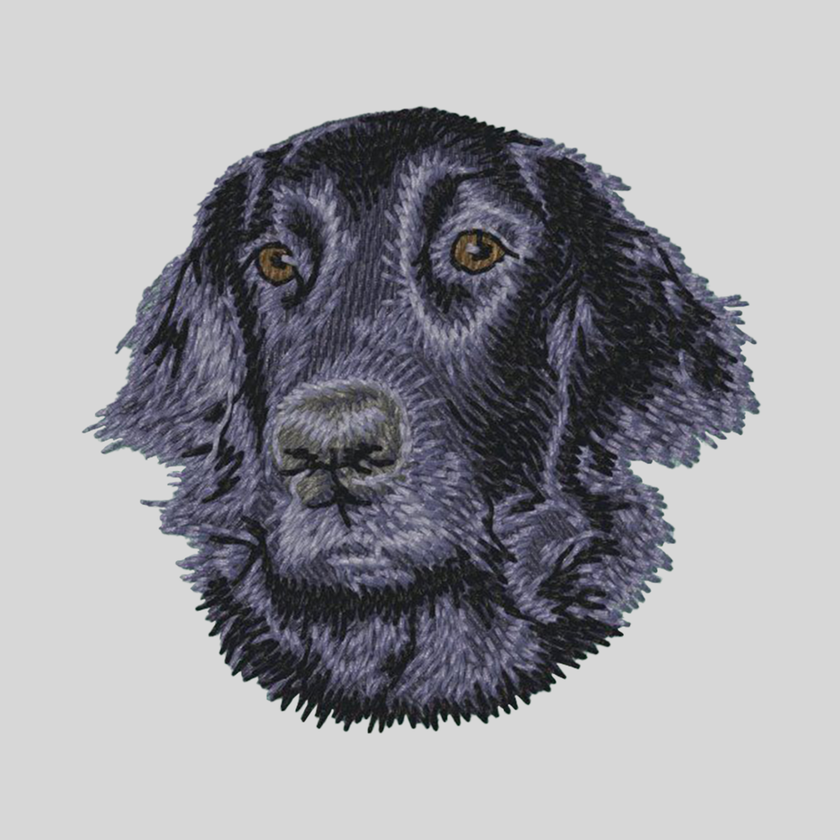 Flat-Coated Retriever Embroidered Mock Neck Sweatshirt