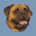 Bullmastiff Embroidered Men's Denim Shirt