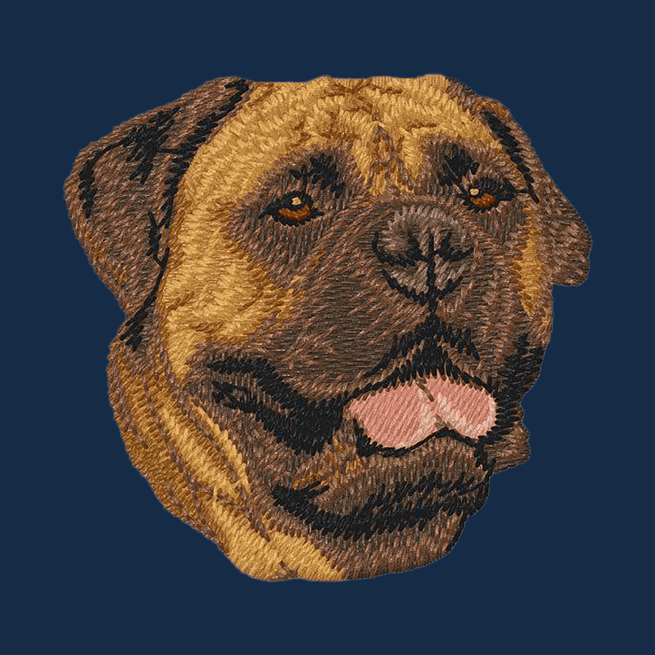 Bullmastiff Embroidered Men's Denim Shirt