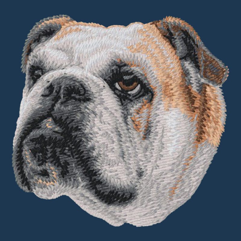 Bulldog Embroidered Men's Denim Shirt