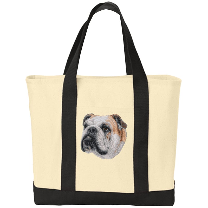 Bulldog Embroidered Tote
