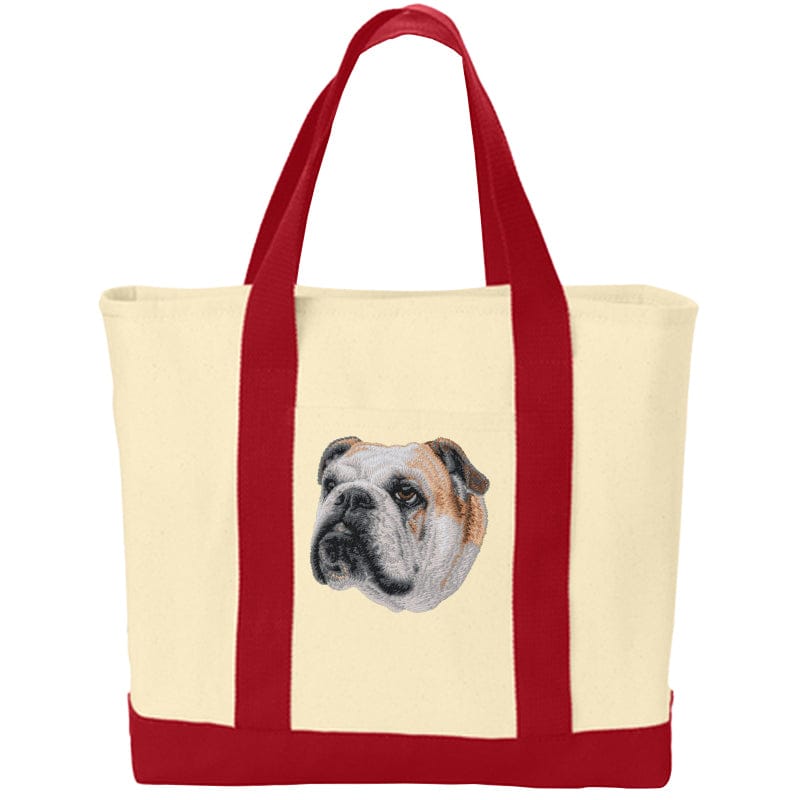 Bulldog Embroidered Tote