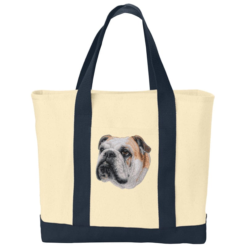 Bulldog Embroidered Tote