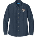 Bulldog Embroidered Women's Denim Shirt