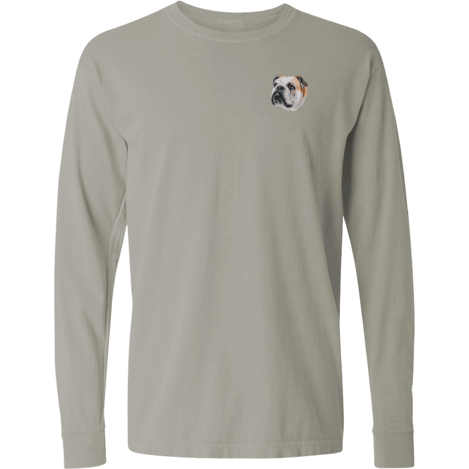 Bulldog Embroidered Classic Long Sleeve Shirt
