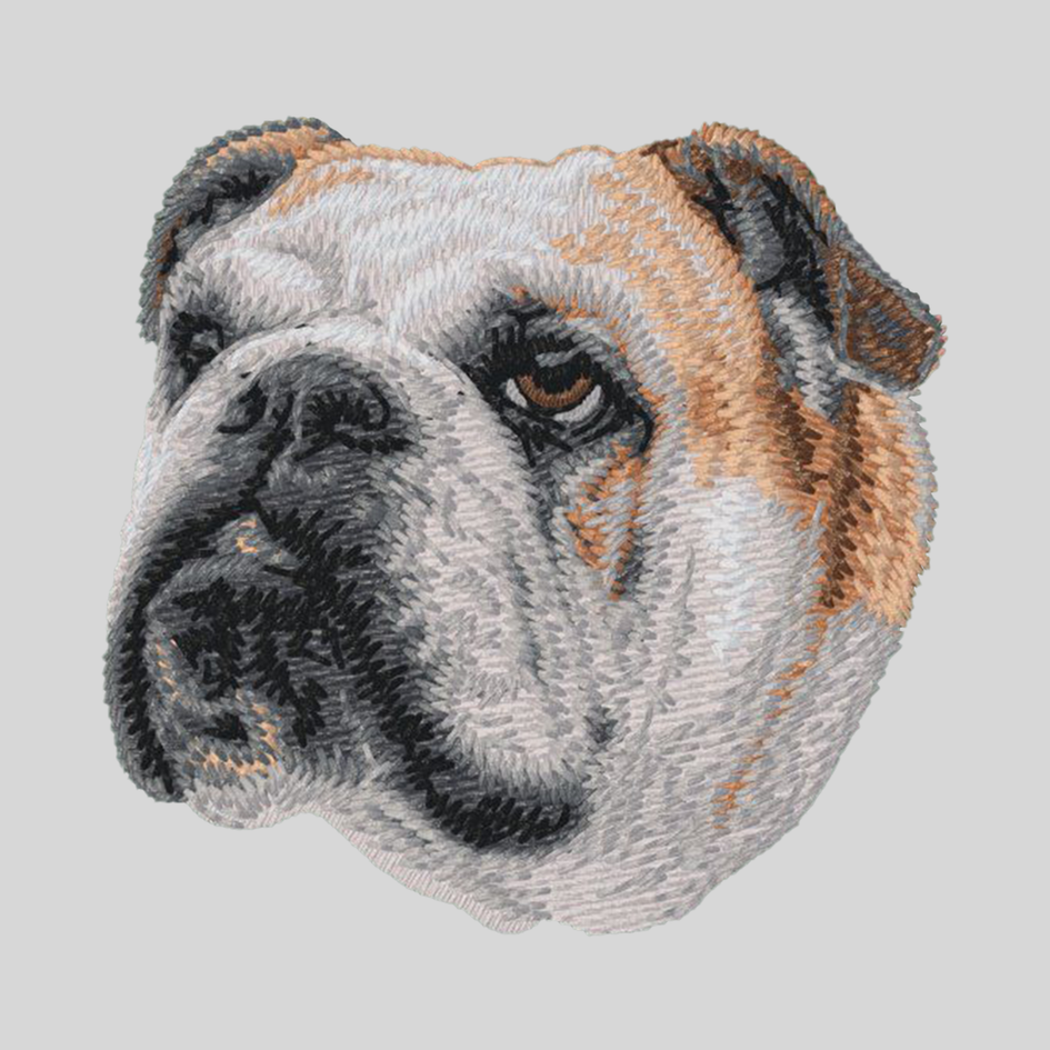 Bulldog Embroidered Mock Neck Sweatshirt