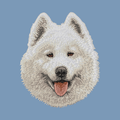 Samoyed Embroidered Men's Denim Shirt