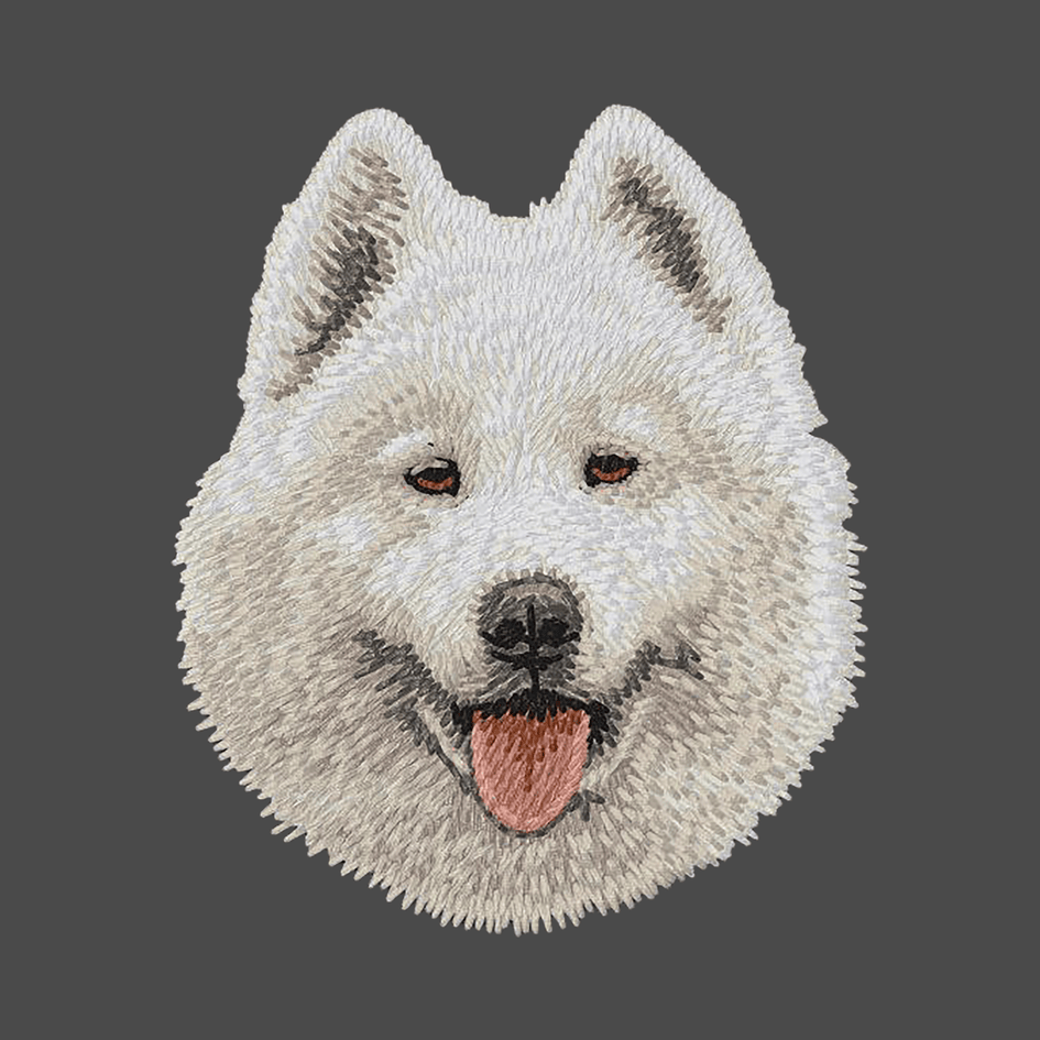 Samoyed Embroidered Men's Fleece Jacket