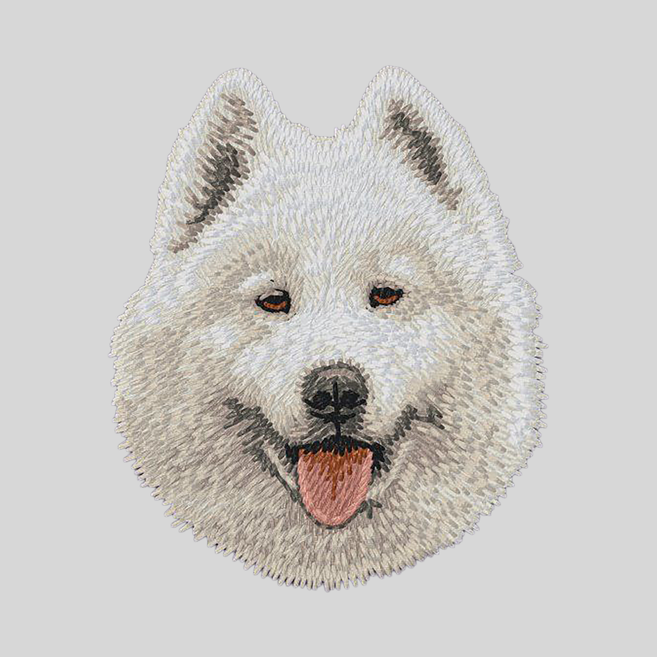 Samoyed Embroidered Mock Neck Sweatshirt