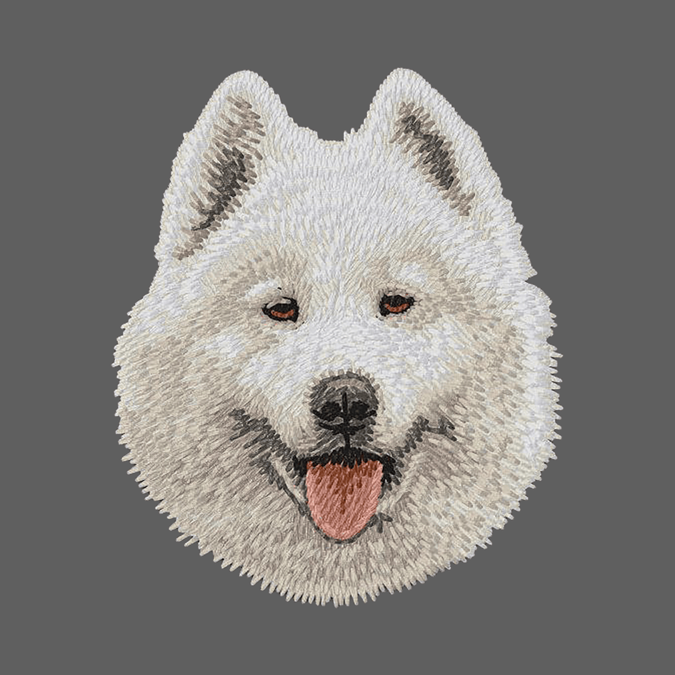 Samoyed Embroidered Women's Fleece Jacket