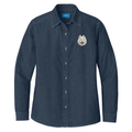 Samoyed Embroidered Women's Denim Shirt