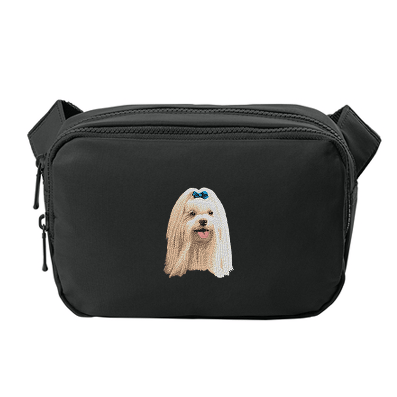 Maltese Embroidered Crossbody Bag