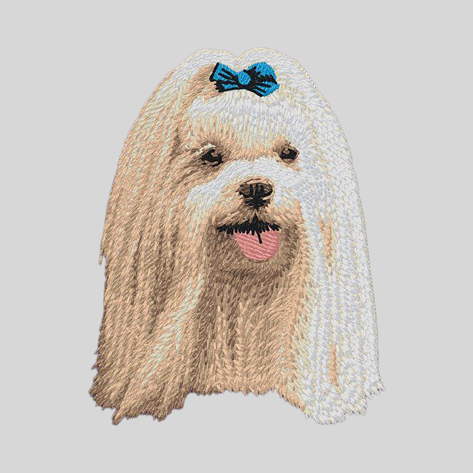 Maltese Embroidered Mock Neck Sweatshirt