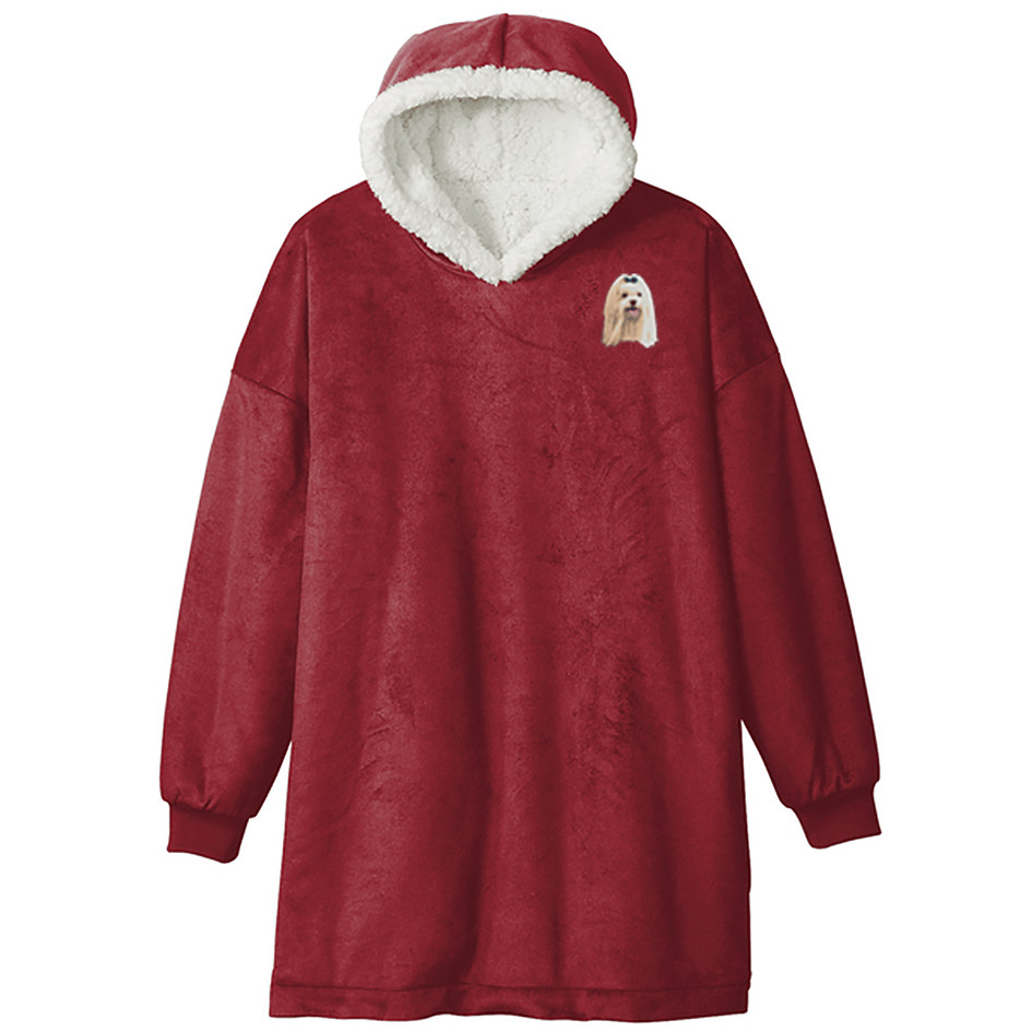 Maltese Embroidered Wearable Blanket