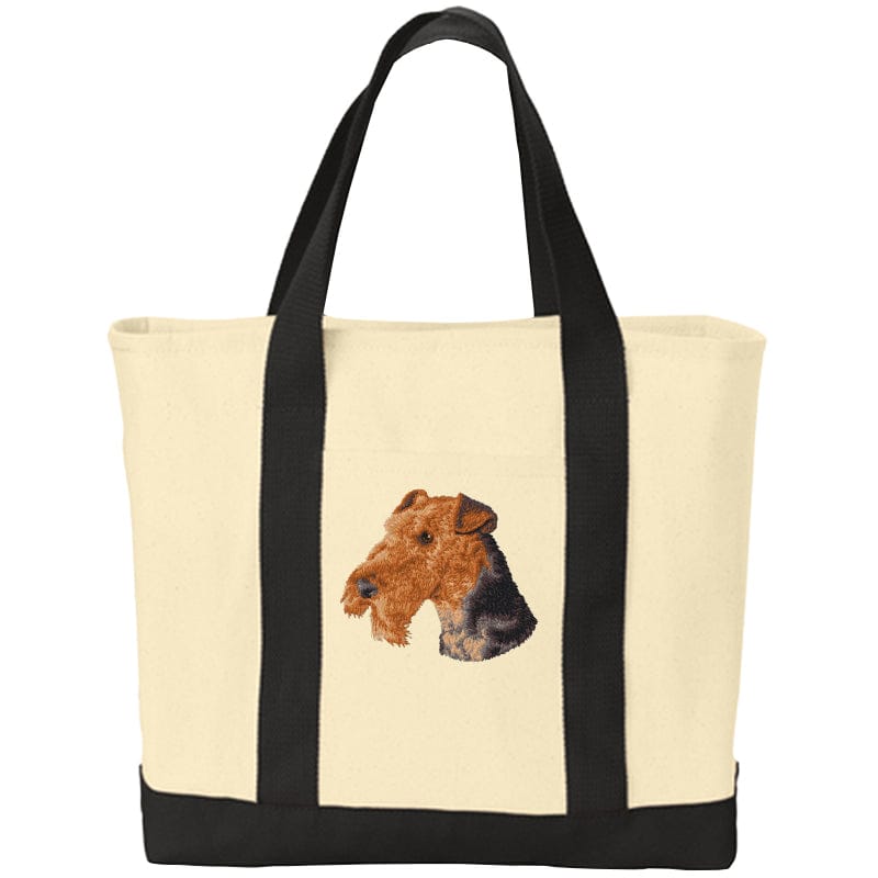 Airedale Terrier Embroidered Tote