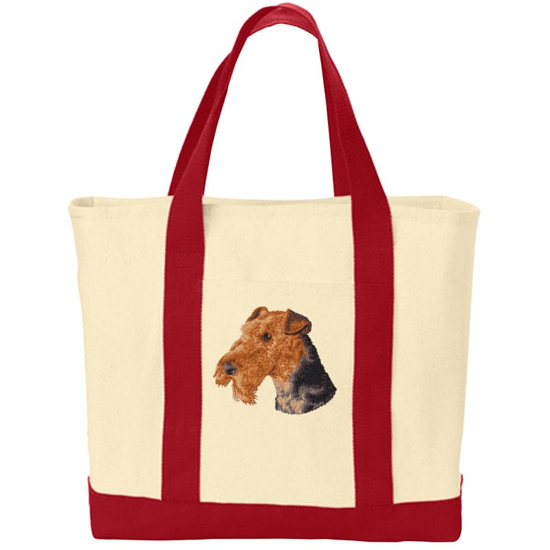 Airedale Terrier Embroidered Tote