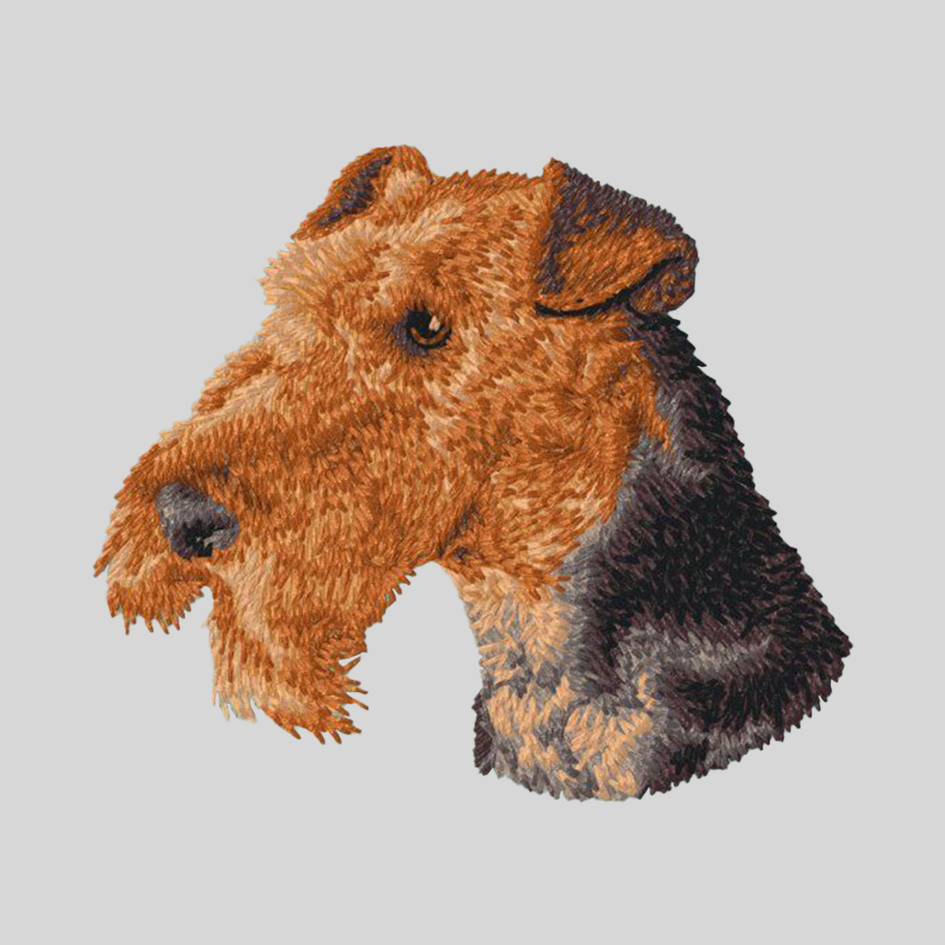Airedale Terrier Embroidered Mock Neck Sweatshirt