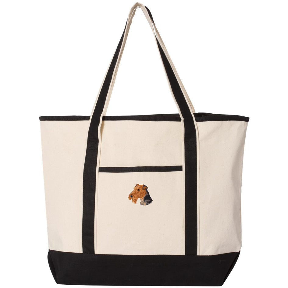 Airedale Terrier Embroidered Tote