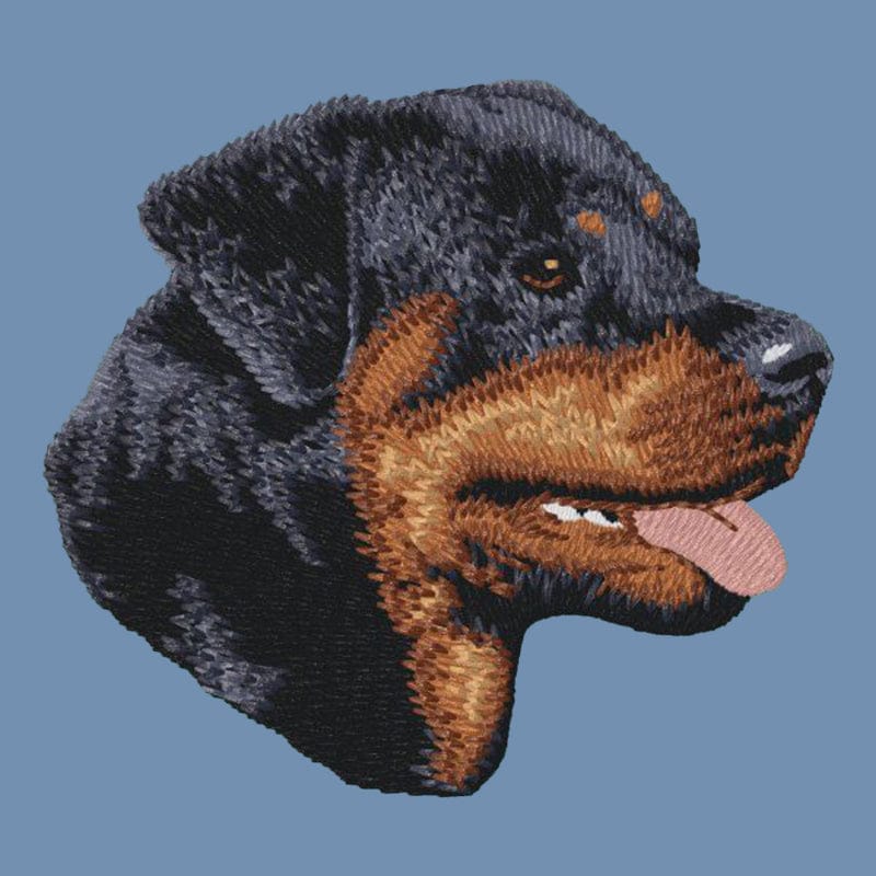 Rottweiler Embroidered Men's Denim Shirt