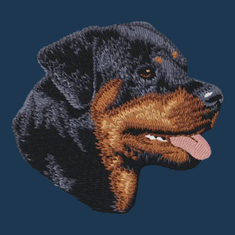 Rottweiler Embroidered Men's Denim Shirt