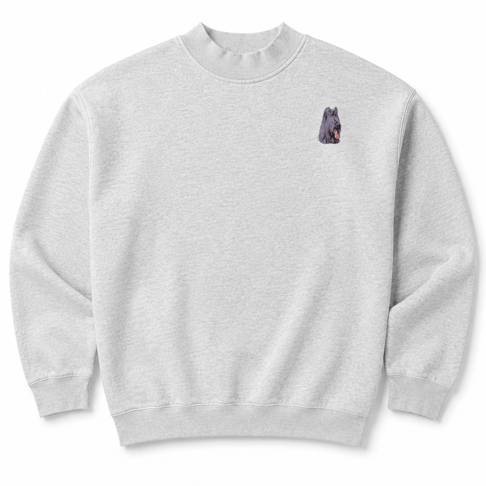 Briard Embroidered Mock Neck Sweatshirt
