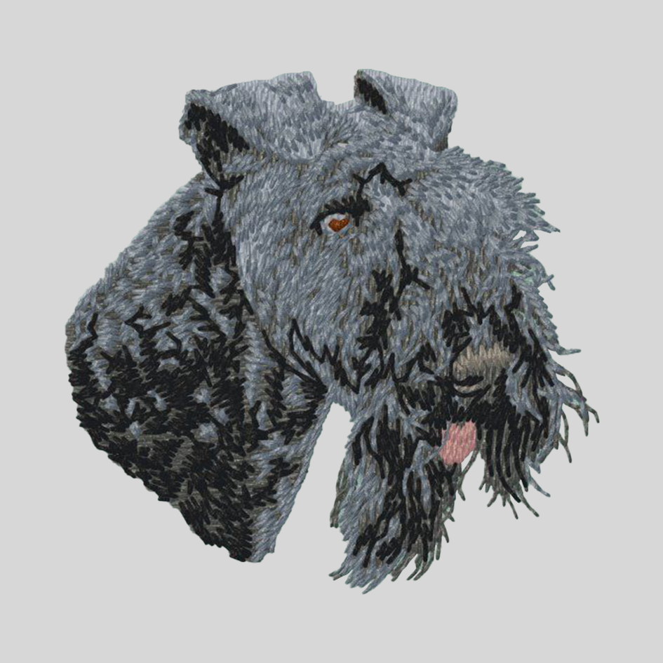 Kerry Blue Terrier Embroidered Mock Neck Sweatshirt