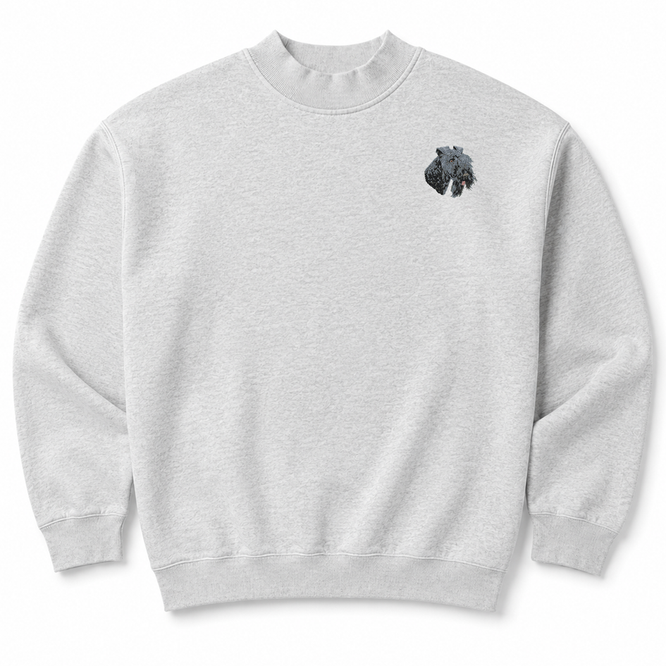 Kerry Blue Terrier Embroidered Mock Neck Sweatshirt
