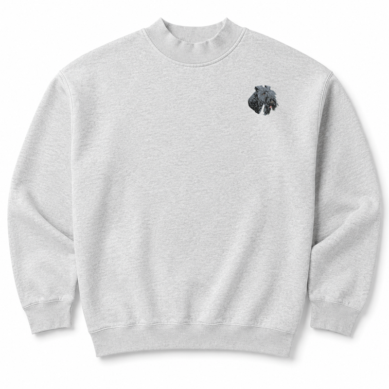 Kerry Blue Terrier Embroidered Mock Neck Sweatshirt