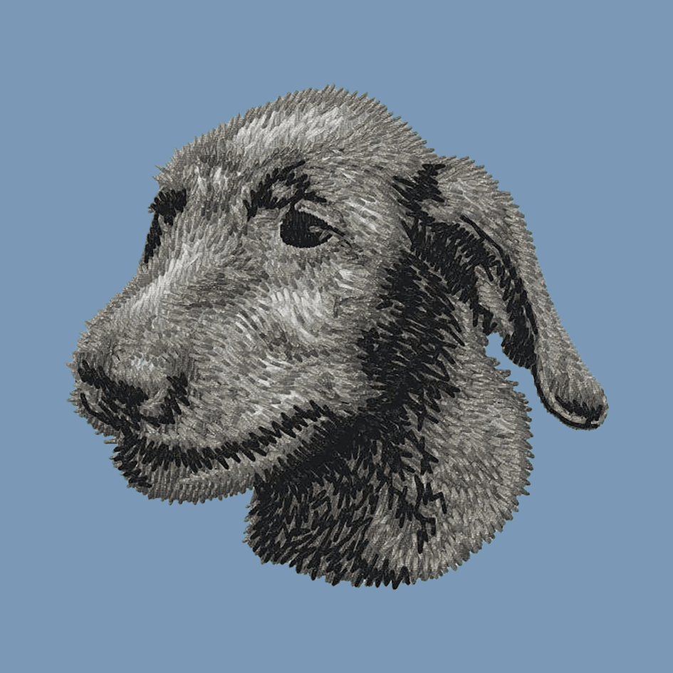 Irish Wolfhound Embroidered Men's Denim Shirt