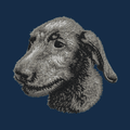 Irish Wolfhound Embroidered Men's Denim Shirt