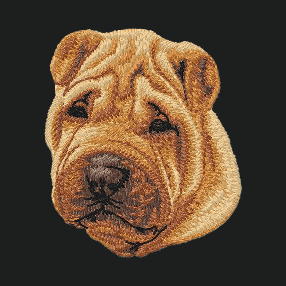Chinese Shar-Pei Embroidered Crossbody Bag