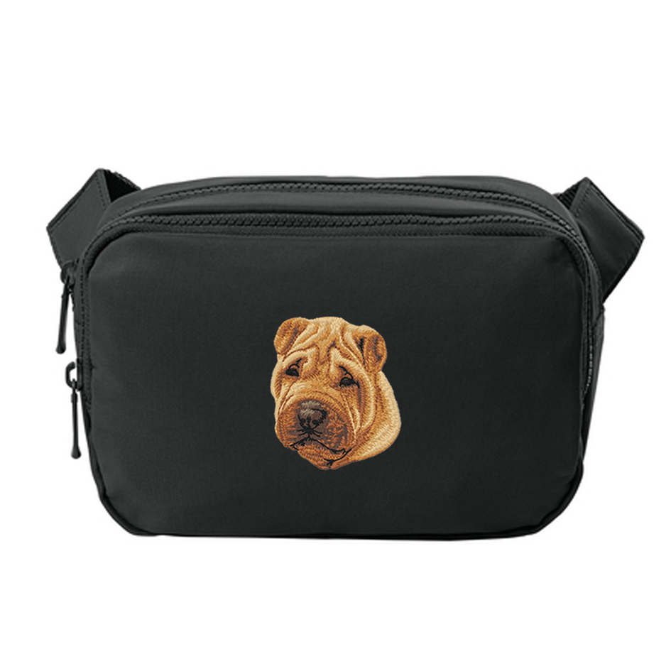 Chinese Shar-Pei Embroidered Crossbody Bag