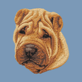 Chinese Shar-Pei Embroidered Men's Denim Shirt