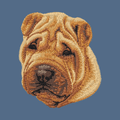 Chinese Shar-Pei Embroidered Women's Denim Shirt
