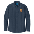 Chinese Shar-Pei Embroidered Women's Denim Shirt