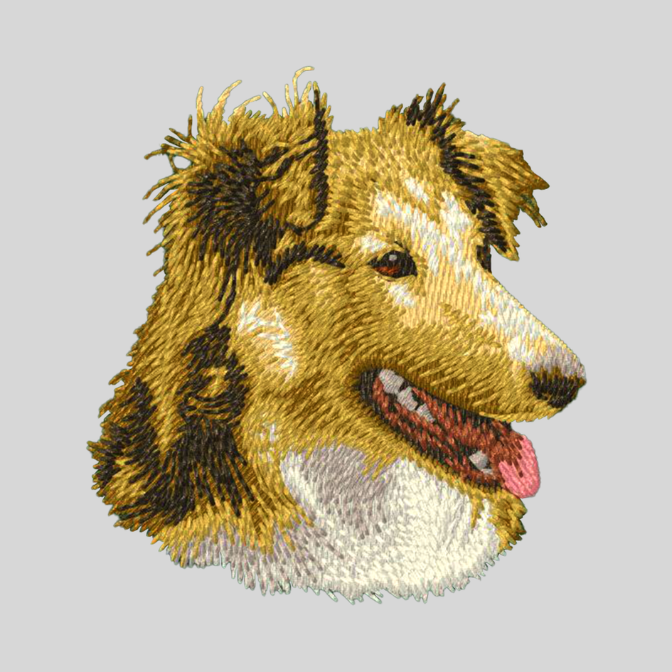 Shetland Sheepdog Embroidered Mock Neck Sweatshirt