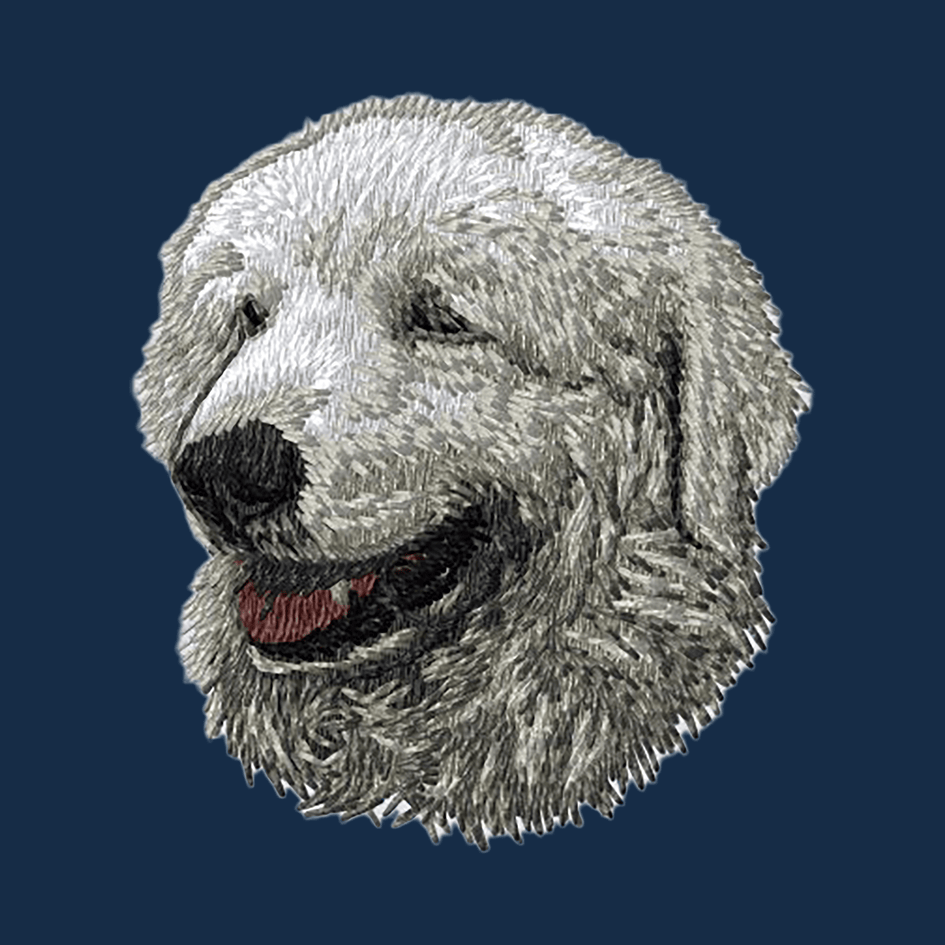 Kuvasz Embroidered Men's Denim Shirt