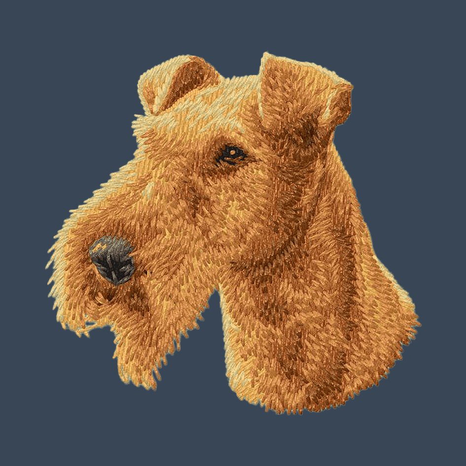 Irish Terrier Embroidered Women's Denim Shirt