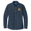 Irish Terrier Embroidered Women's Denim Shirt