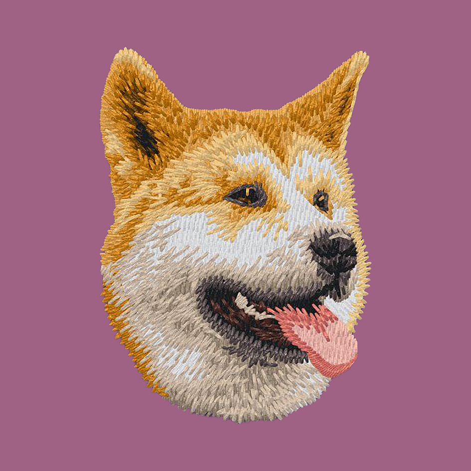 Shiba Inu Embroidered Classic Long Sleeve Shirt