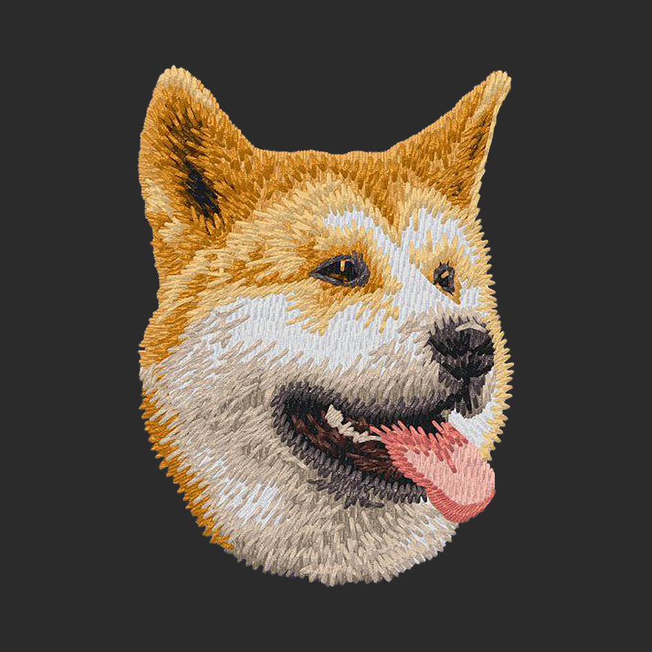 Shiba Inu Embroidered Classic Long Sleeve Shirt